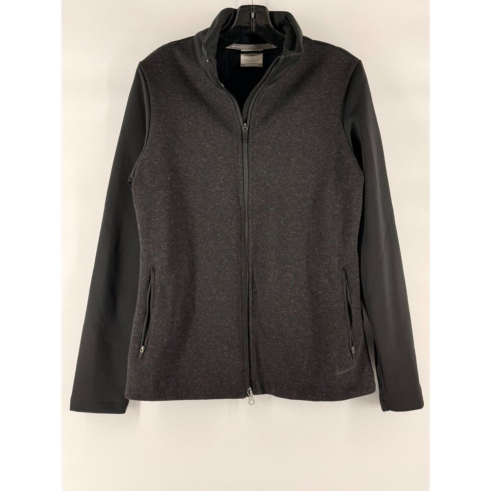 Nike Golf Jacket‎ Black Quilted 1899 Dual Zip Golf Logo Dri-FIT Med 1899 Pockets